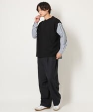 KHKJS09059 a.v.v MEN(アー・ヴェ・ヴェ) バックシャン切り替えカットソー（デザテクシリーズ） ネイビー