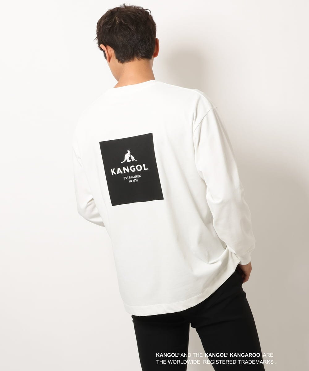 KHKJS18054 a.v.v MEN(アー・ヴェ・ヴェ) 【KANGOL】スクエアプリントワイドシルエットカットソー ホワイト