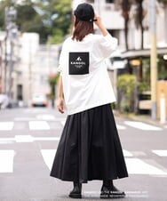 KHKJS18054 a.v.v MEN(アー・ヴェ・ヴェ) 【KANGOL】スクエアプリントワイドシルエットカットソー ホワイト