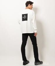 KHKJS18054 a.v.v MEN(アー・ヴェ・ヴェ) 【KANGOL】スクエアプリントワイドシルエットカットソー ホワイト