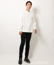 KHKJS18054 a.v.v MEN(アー・ヴェ・ヴェ) 【KANGOL】スクエアプリントワイドシルエットカットソー ホワイト