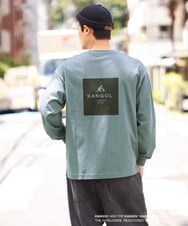 KHKJS18054 a.v.v MEN(アー・ヴェ・ヴェ) 【KANGOL】スクエアプリントワイドシルエットカットソー ホワイト
