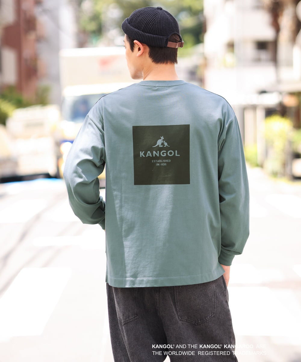 KHKJS18054 a.v.v MEN(アー・ヴェ・ヴェ) 【KANGOL】スクエアプリントワイドシルエットカットソー ホワイト