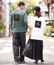 KHKJS18054 a.v.v MEN(アー・ヴェ・ヴェ) 【KANGOL】スクエアプリントワイドシルエットカットソー ホワイト