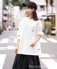 KHKJS18054 a.v.v MEN(アー・ヴェ・ヴェ) 【KANGOL】スクエアプリントワイドシルエットカットソー ホワイト