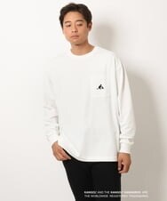 KHKJS18054 a.v.v MEN(アー・ヴェ・ヴェ) 【KANGOL】スクエアプリントワイドシルエットカットソー ホワイト