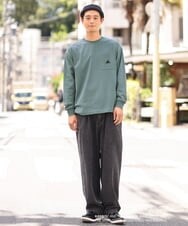 KHKJS18054 a.v.v MEN(アー・ヴェ・ヴェ) 【KANGOL】スクエアプリントワイドシルエットカットソー ホワイト