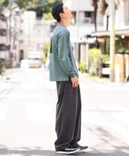 KHKJS18054 a.v.v MEN(アー・ヴェ・ヴェ) 【KANGOL】スクエアプリントワイドシルエットカットソー ホワイト