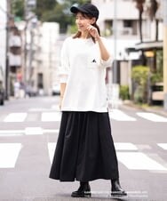 KHKJS18054 a.v.v MEN(アー・ヴェ・ヴェ) 【KANGOL】スクエアプリントワイドシルエットカットソー ホワイト