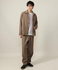 KHKJV04044 a.v.v MEN(アー・ヴェ・ヴェ) 【きれいめ秋TOPS】ヘリンボーンフェイクレイヤードセミワイドカットソー ダークグレー