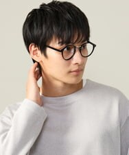 KHKJV04044 a.v.v MEN(アー・ヴェ・ヴェ) 【きれいめ秋TOPS】ヘリンボーンフェイクレイヤードセミワイドカットソー ダークグレー