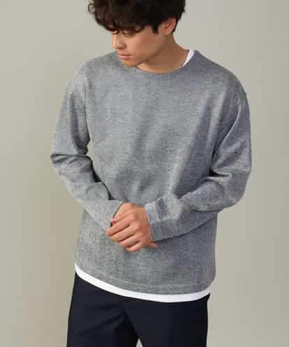 KHKJV04044 a.v.v MEN 【きれいめ秋TOPS】ヘリンボーンフェイクレイヤードセミワイドカットソー