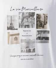 KHKJV11044 a.v.v MEN(アー・ヴェ・ヴェ) 【大人気PARISモチーフ】フォトプリントワイドシルエットロングTシャツ ホワイト
