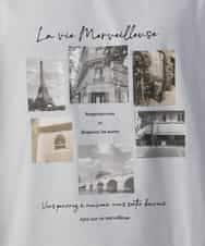 KHKJV11044 a.v.v MEN(アー・ヴェ・ヴェ) 【大人気PARISモチーフ】フォトプリントワイドシルエットロングTシャツ ホワイト