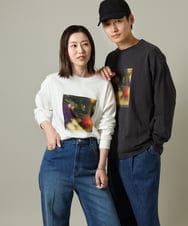 KHKJV12044 a.v.v MEN(アー・ヴェ・ヴェ) 【HIDEYUKI SUTO×a.v.vコラボ】フォトプリントワイドシルエットロングＴシャツ ホワイト