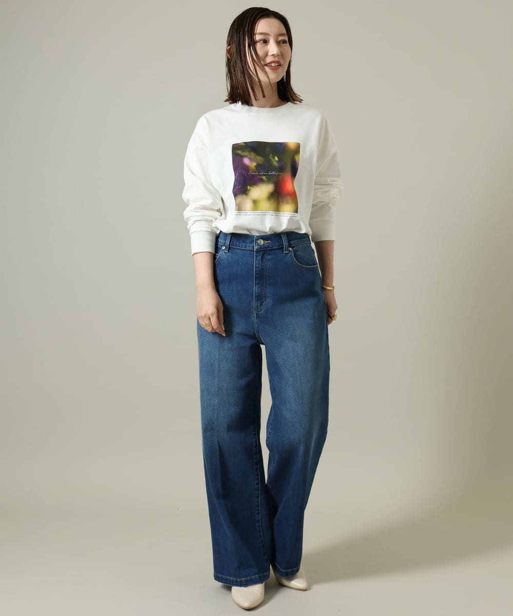 KHKJV12044 a.v.v MEN(アー・ヴェ・ヴェ) 【HIDEYUKI SUTO×a.v.vコラボ】フォトプリントワイドシルエットロングＴシャツ ダークグレー