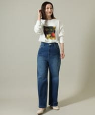 KHKJV12044 a.v.v MEN(アー・ヴェ・ヴェ) 【HIDEYUKI SUTO×a.v.vコラボ】フォトプリントワイドシルエットロングＴシャツ ダークグレー