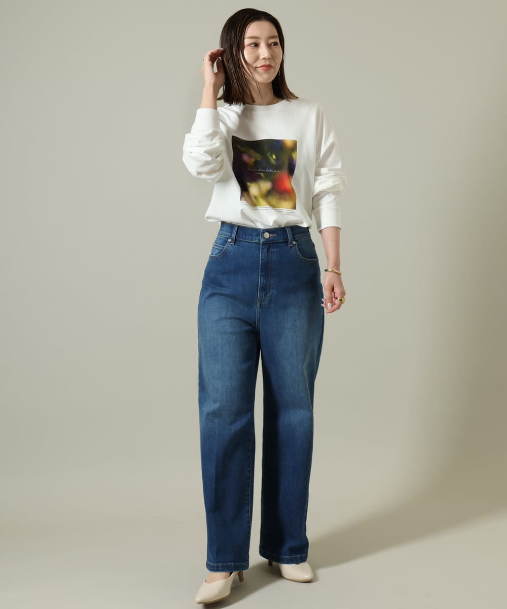 KHKJV12044 a.v.v MEN(アー・ヴェ・ヴェ) 【HIDEYUKI SUTO×a.v.vコラボ】フォトプリントワイドシルエットロングＴシャツ ダークグレー