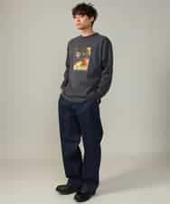 KHKJV12044 a.v.v MEN(アー・ヴェ・ヴェ) 【HIDEYUKI SUTO×a.v.vコラボ】フォトプリントワイドシルエットロングＴシャツ ダークグレー
