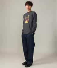 KHKJV12044 a.v.v MEN(アー・ヴェ・ヴェ) 【HIDEYUKI SUTO×a.v.vコラボ】フォトプリントワイドシルエットロングＴシャツ ダークグレー