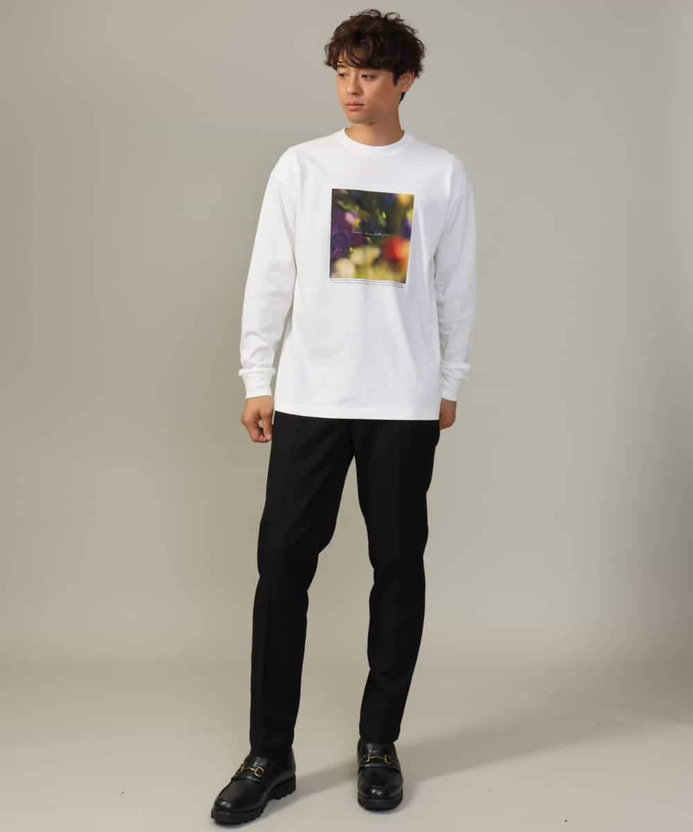 KHKJV12044 a.v.v MEN(アー・ヴェ・ヴェ) 【HIDEYUKI SUTO×a.v.vコラボ】フォトプリントワイドシルエットロングＴシャツ ダークグレー