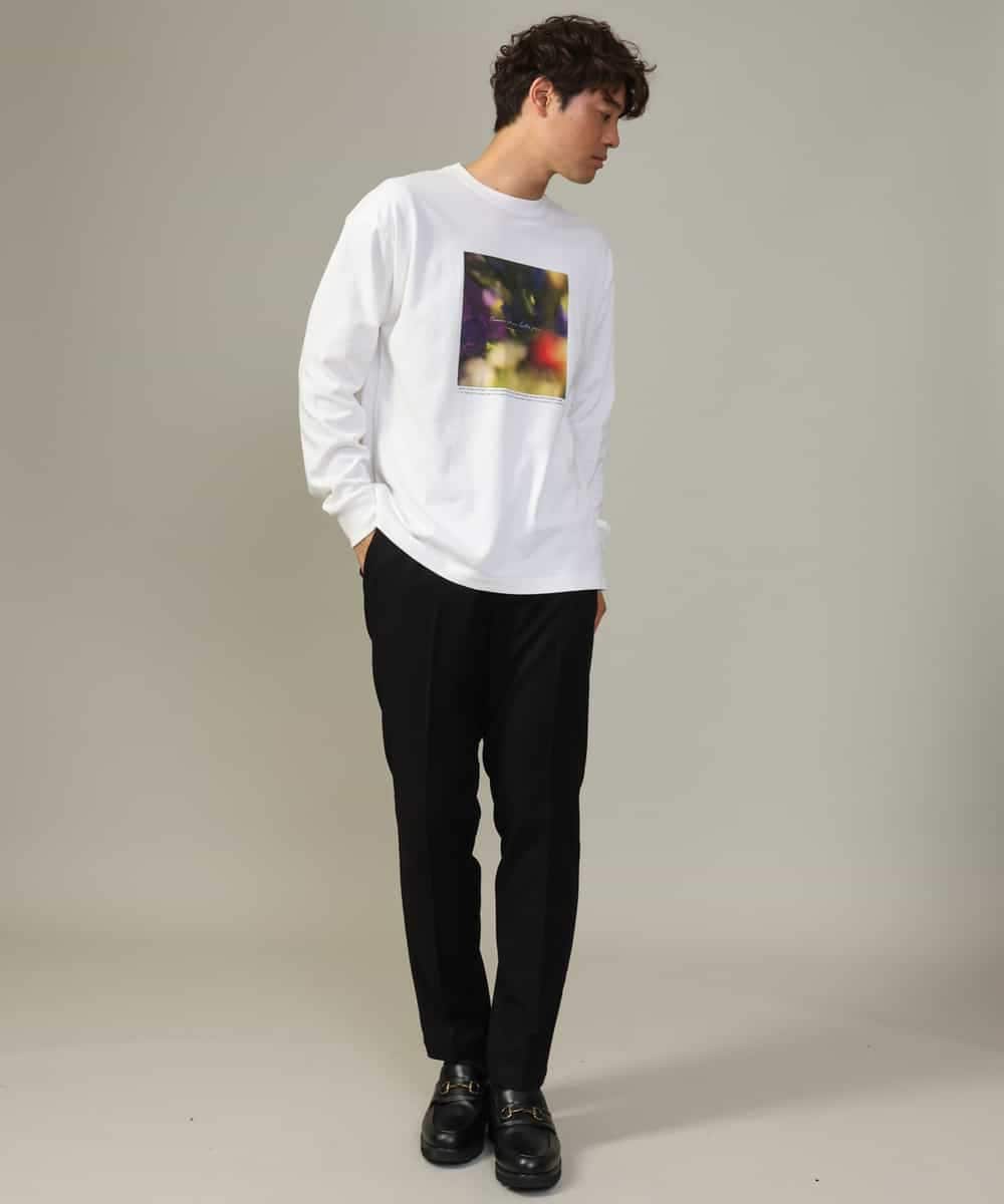 KHKJV12044 a.v.v MEN(アー・ヴェ・ヴェ) 【HIDEYUKI SUTO×a.v.vコラボ】フォトプリントワイドシルエットロングＴシャツ ダークグレー