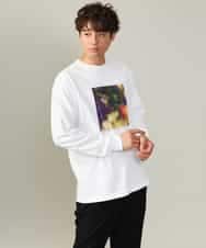 KHKJV12044 a.v.v MEN(アー・ヴェ・ヴェ) 【HIDEYUKI SUTO×a.v.vコラボ】フォトプリントワイドシルエットロングＴシャツ ダークグレー