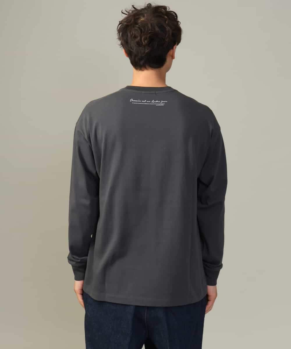KHKJV12044 a.v.v MEN(アー・ヴェ・ヴェ) 【HIDEYUKI SUTO×a.v.vコラボ】フォトプリントワイドシルエットロングＴシャツ ダークグレー