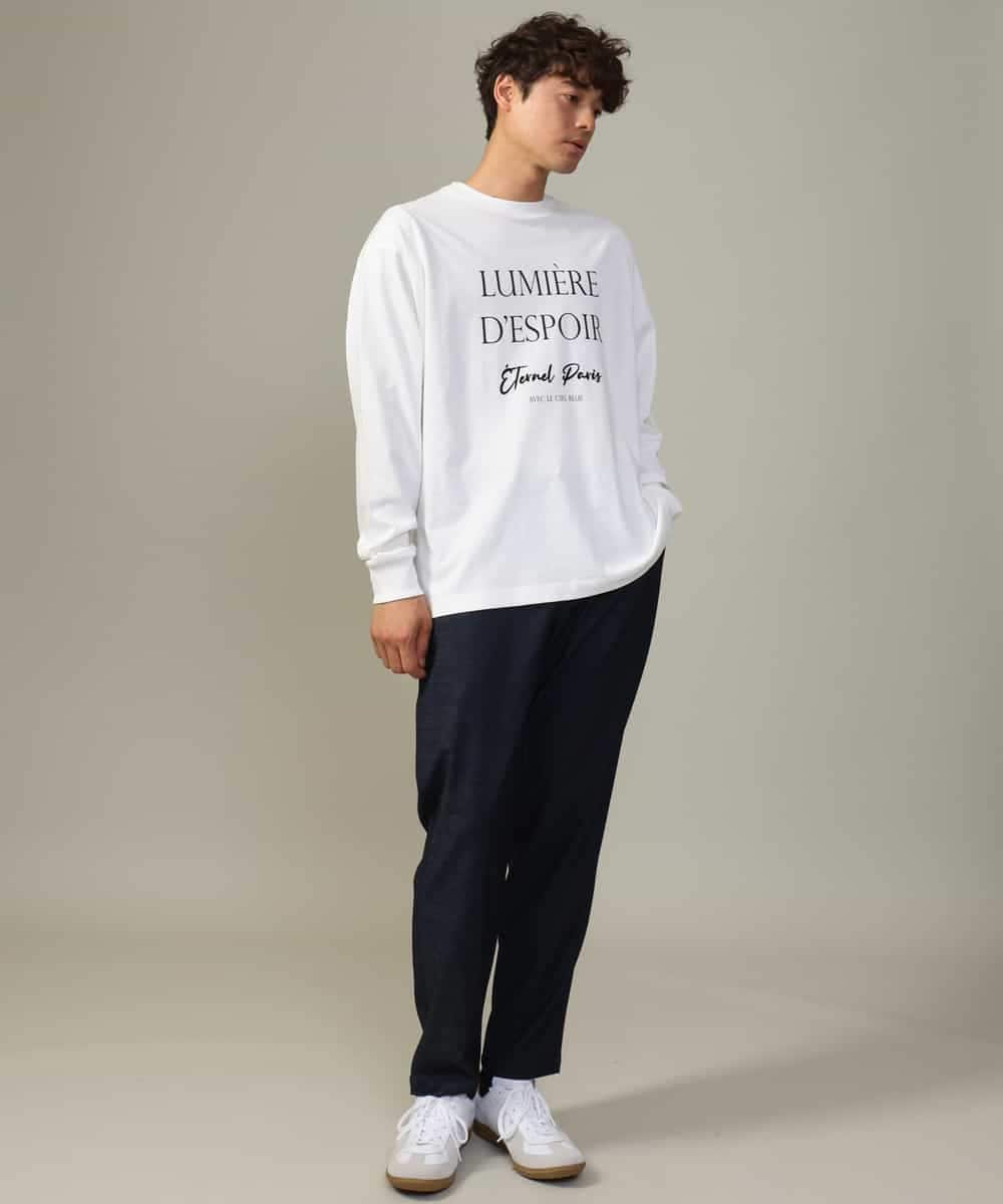 KHKJV14034 a.v.v MEN(アー・ヴェ・ヴェ) 【大人のロゴT】ビッグロゴワイドシルエットロングTシャツ ホワイト