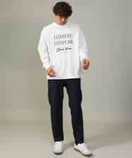 KHKJV14034 a.v.v MEN(アー・ヴェ・ヴェ) 【大人のロゴT】ビッグロゴワイドシルエットロングTシャツ ホワイト
