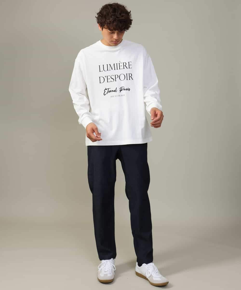 KHKJV14034 a.v.v MEN(アー・ヴェ・ヴェ) 【大人のロゴT】ビッグロゴワイドシルエットロングTシャツ ホワイト
