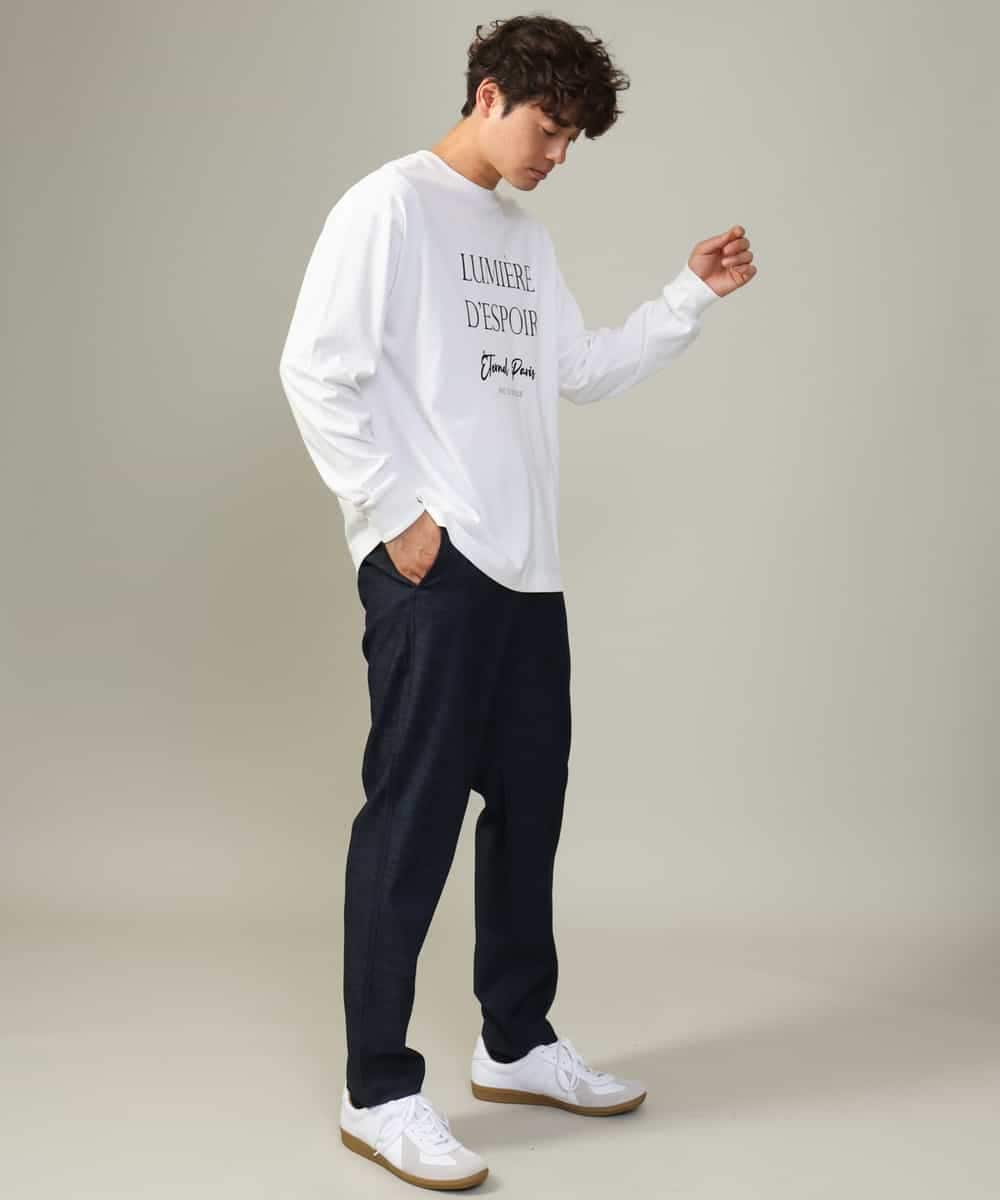 KHKJV14034 a.v.v MEN(アー・ヴェ・ヴェ) 【大人のロゴT】ビッグロゴワイドシルエットロングTシャツ ホワイト