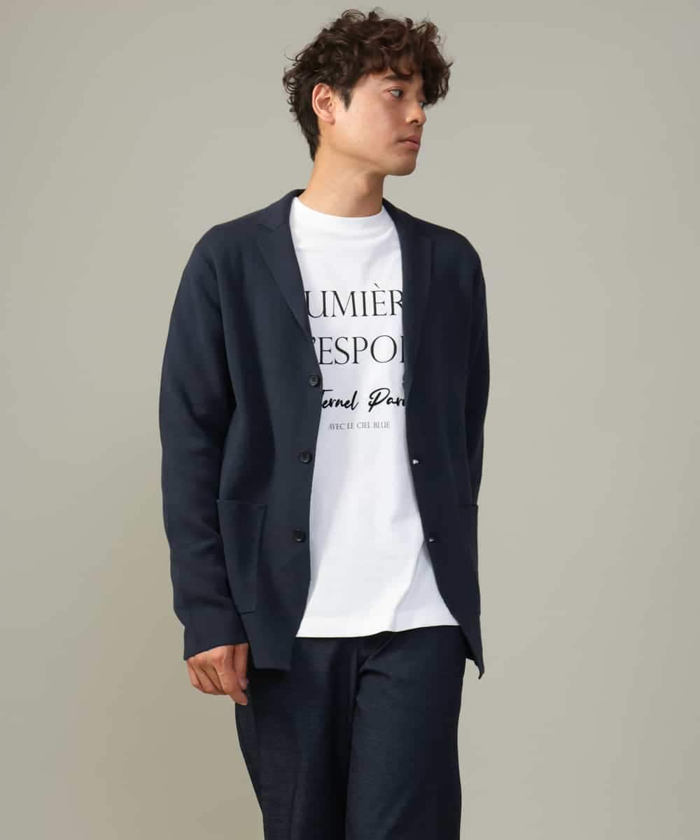 KHKJV14034 a.v.v MEN(アー・ヴェ・ヴェ) 【大人のロゴT】ビッグロゴワイドシルエットロングTシャツ ホワイト