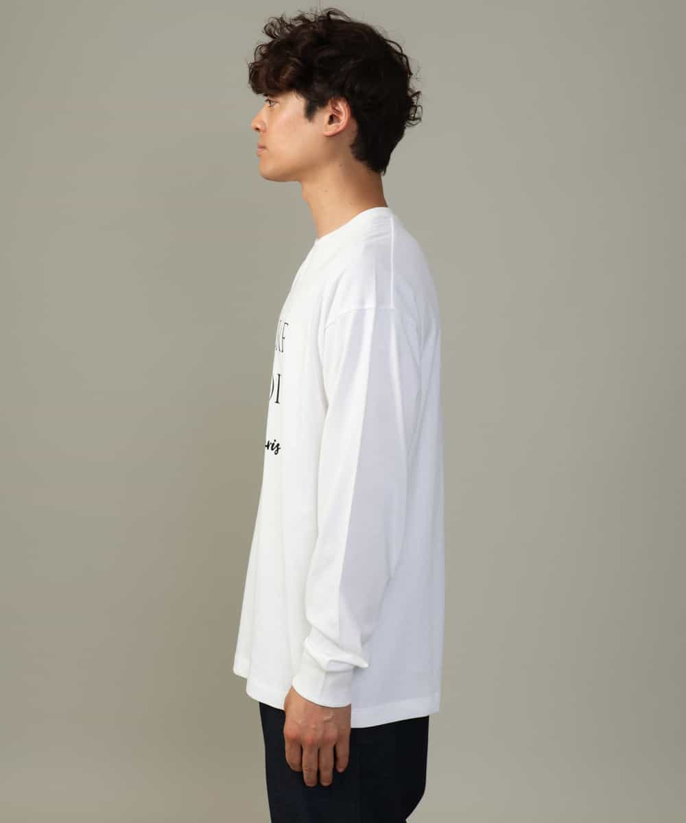 KHKJV14034 a.v.v MEN(アー・ヴェ・ヴェ) 【大人のロゴT】ビッグロゴワイドシルエットロングTシャツ ホワイト