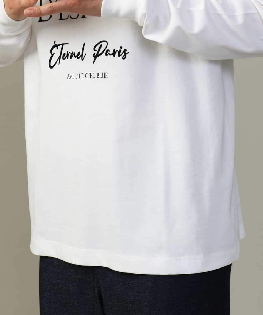 KHKJV14034 a.v.v MEN(アー・ヴェ・ヴェ) 【大人のロゴT】ビッグロゴワイドシルエットロングTシャツ ホワイト