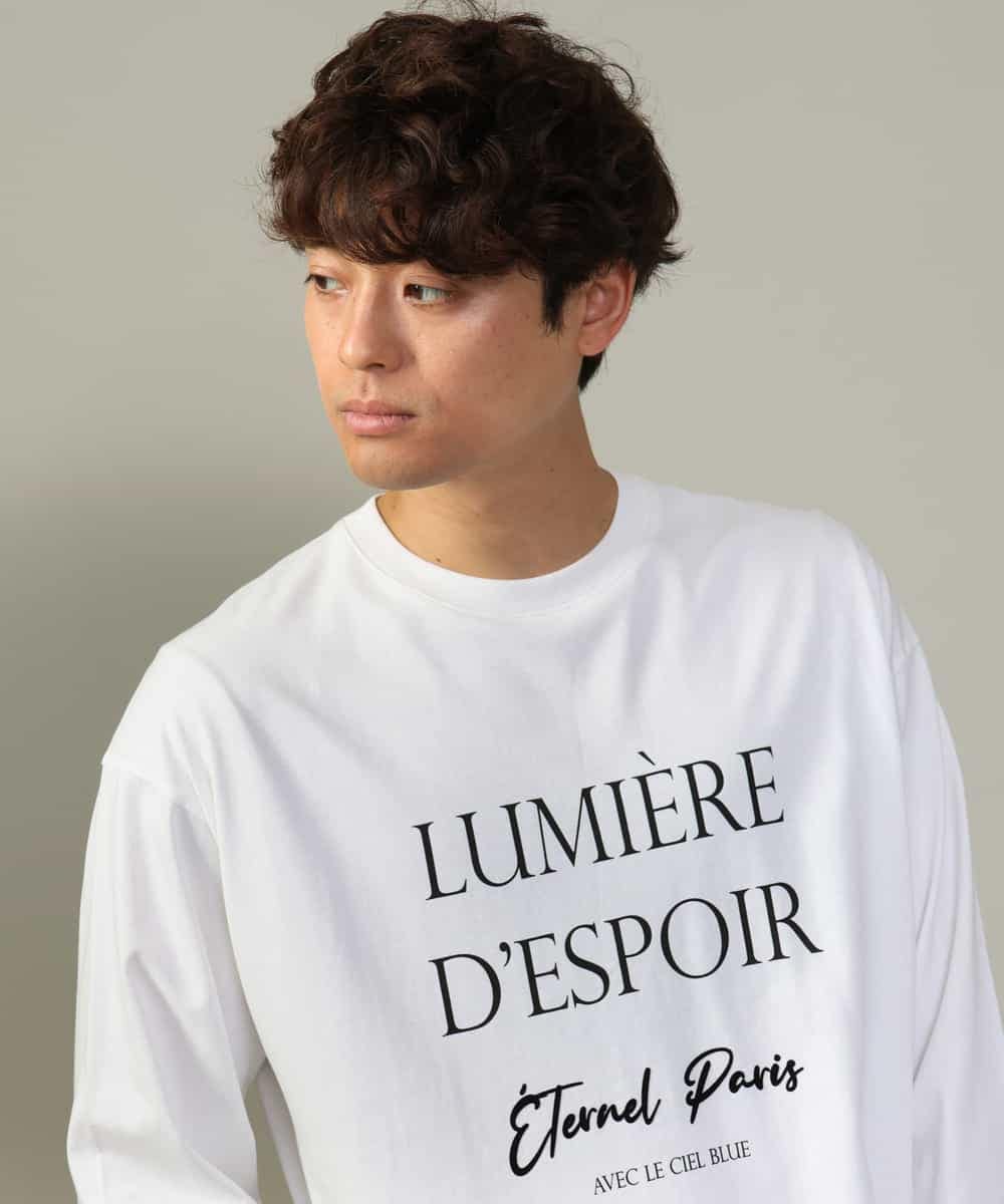 KHKJV14034 a.v.v MEN(アー・ヴェ・ヴェ) 【大人のロゴT】ビッグロゴワイドシルエットロングTシャツ ホワイト