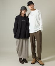 KHKJV29029 a.v.v MEN(アー・ヴェ・ヴェ) 【ユニセックス】ミニロゴセミワイドシルエットロングTシャツ ホワイト