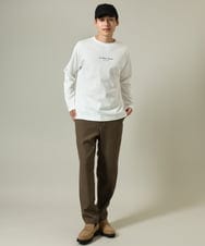 KHKJV29029 a.v.v MEN(アー・ヴェ・ヴェ) 【ユニセックス】ミニロゴセミワイドシルエットロングTシャツ ホワイト