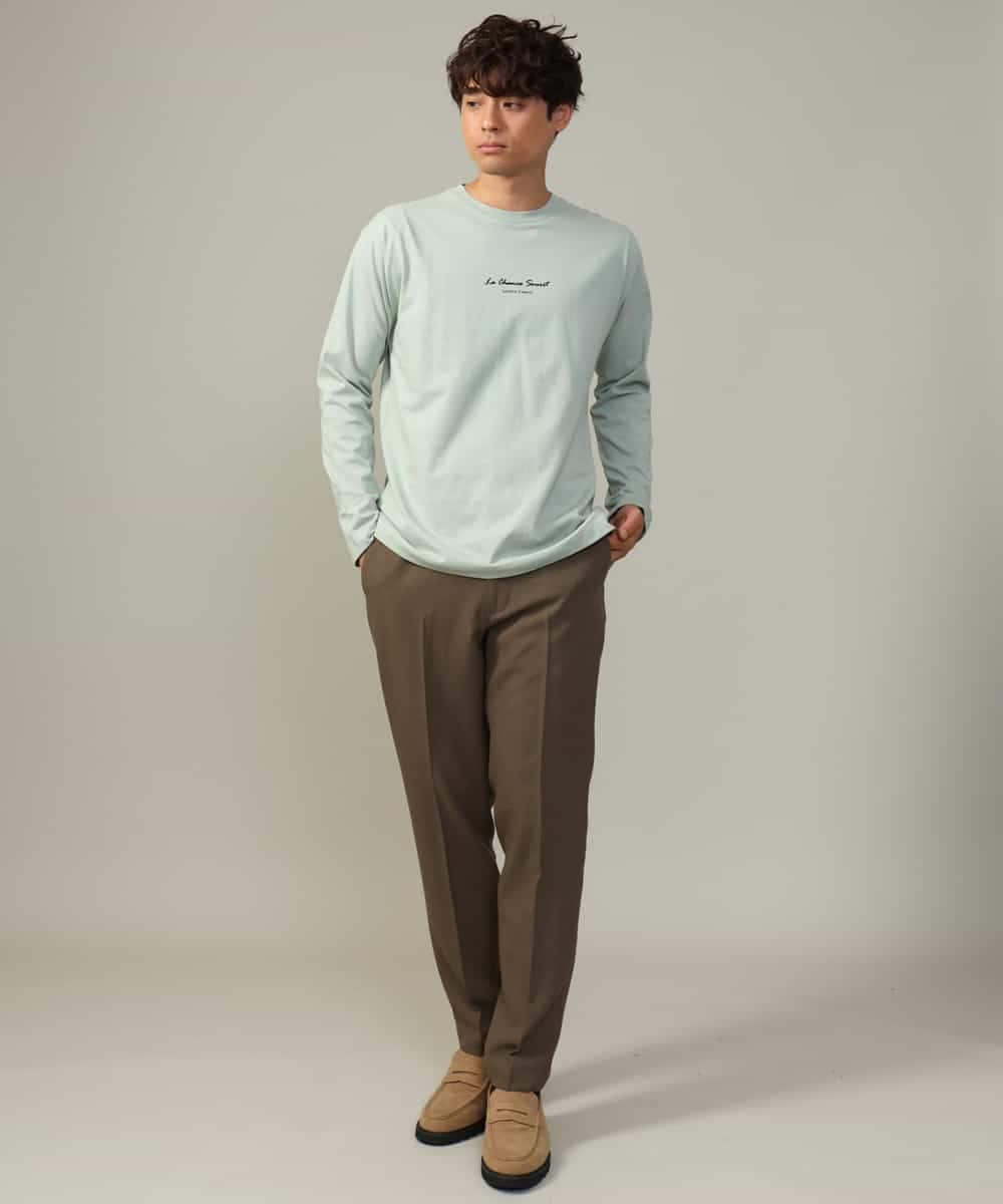 KHKJV29029 a.v.v MEN(アー・ヴェ・ヴェ) 【ユニセックス】ミニロゴセミワイドシルエットロングTシャツ ホワイト