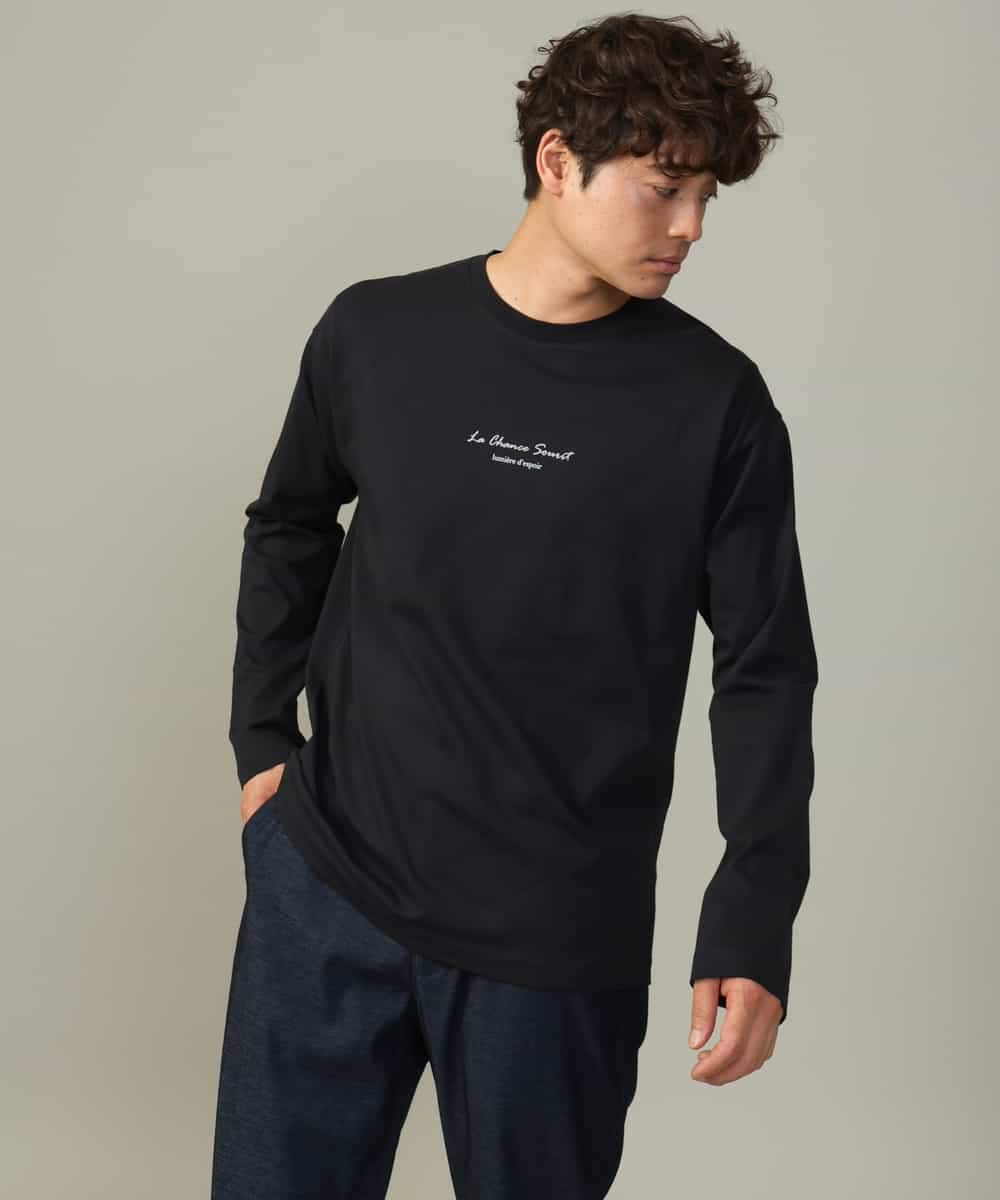 KHKJV29029 a.v.v MEN(アー・ヴェ・ヴェ) 【ユニセックス】ミニロゴセミワイドシルエットロングTシャツ ホワイト