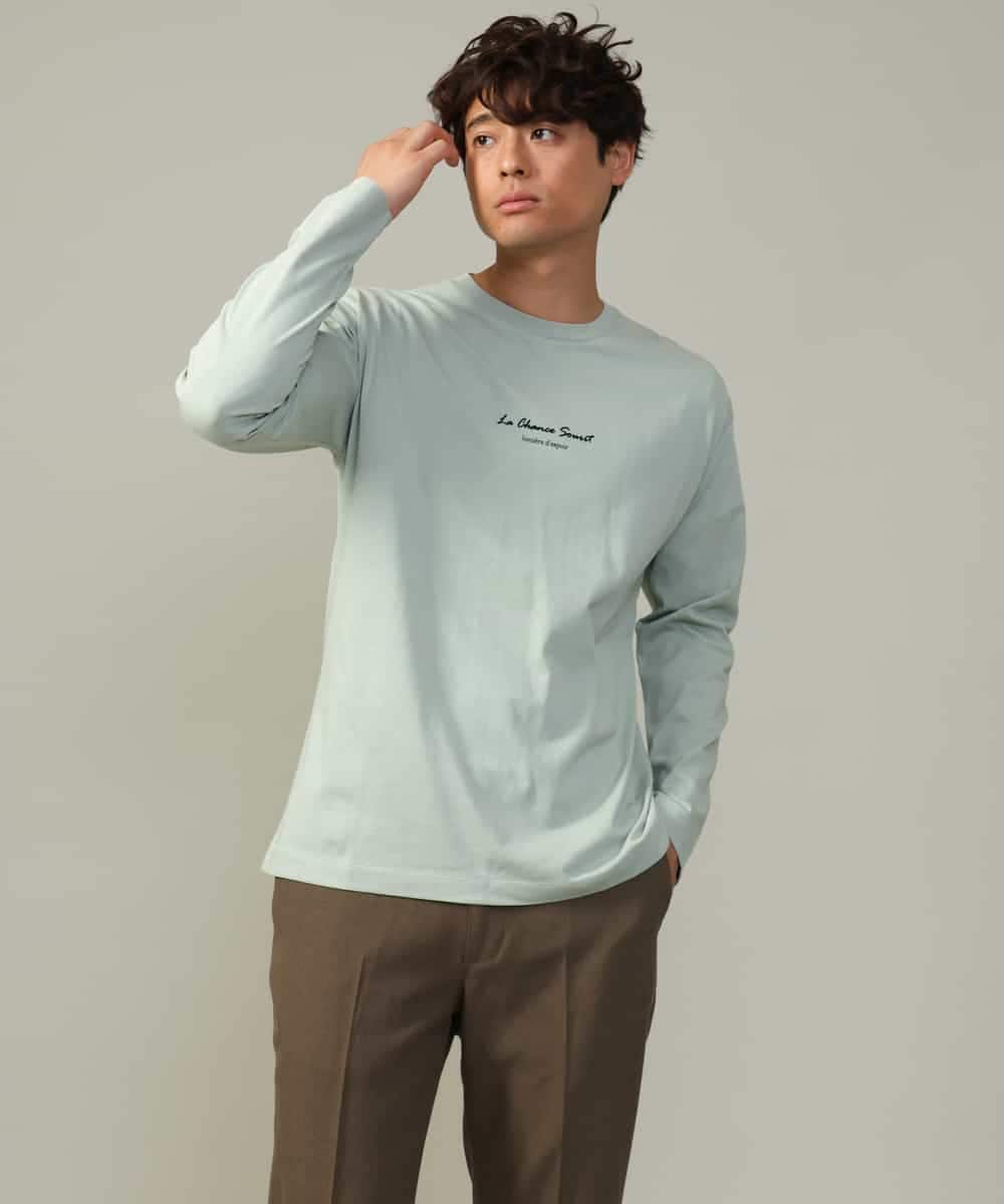 KHKJV29029 a.v.v MEN(アー・ヴェ・ヴェ) 【ユニセックス】ミニロゴセミワイドシルエットロングTシャツ ホワイト