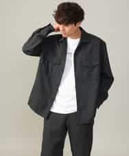 KHKJV29029 a.v.v MEN(アー・ヴェ・ヴェ) 【ユニセックス】ミニロゴセミワイドシルエットロングTシャツ ホワイト