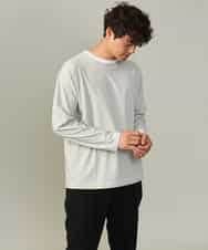 KHKJV38034 a.v.v MEN(アー・ヴェ・ヴェ) 【万能インナー】細ボーダーセミワイドシルエットロングTシャツ ダークグレー