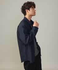 KHKJV38034 a.v.v MEN(アー・ヴェ・ヴェ) 【万能インナー】細ボーダーセミワイドシルエットロングTシャツ ダークグレー