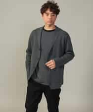 KHKJV38034 a.v.v MEN(アー・ヴェ・ヴェ) 【万能インナー】細ボーダーセミワイドシルエットロングTシャツ ダークグレー