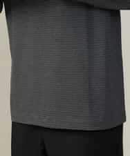 KHKJV38034 a.v.v MEN(アー・ヴェ・ヴェ) 【万能インナー】細ボーダーセミワイドシルエットロングTシャツ ダークグレー