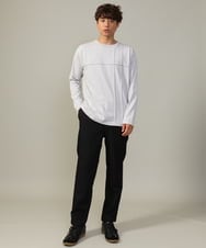 KHKJV53034 a.v.v MEN(アー・ヴェ・ヴェ) 【ジャケイン可】ピンタックセミワイドシルエット クルーネックTシャツ ライトグレー
