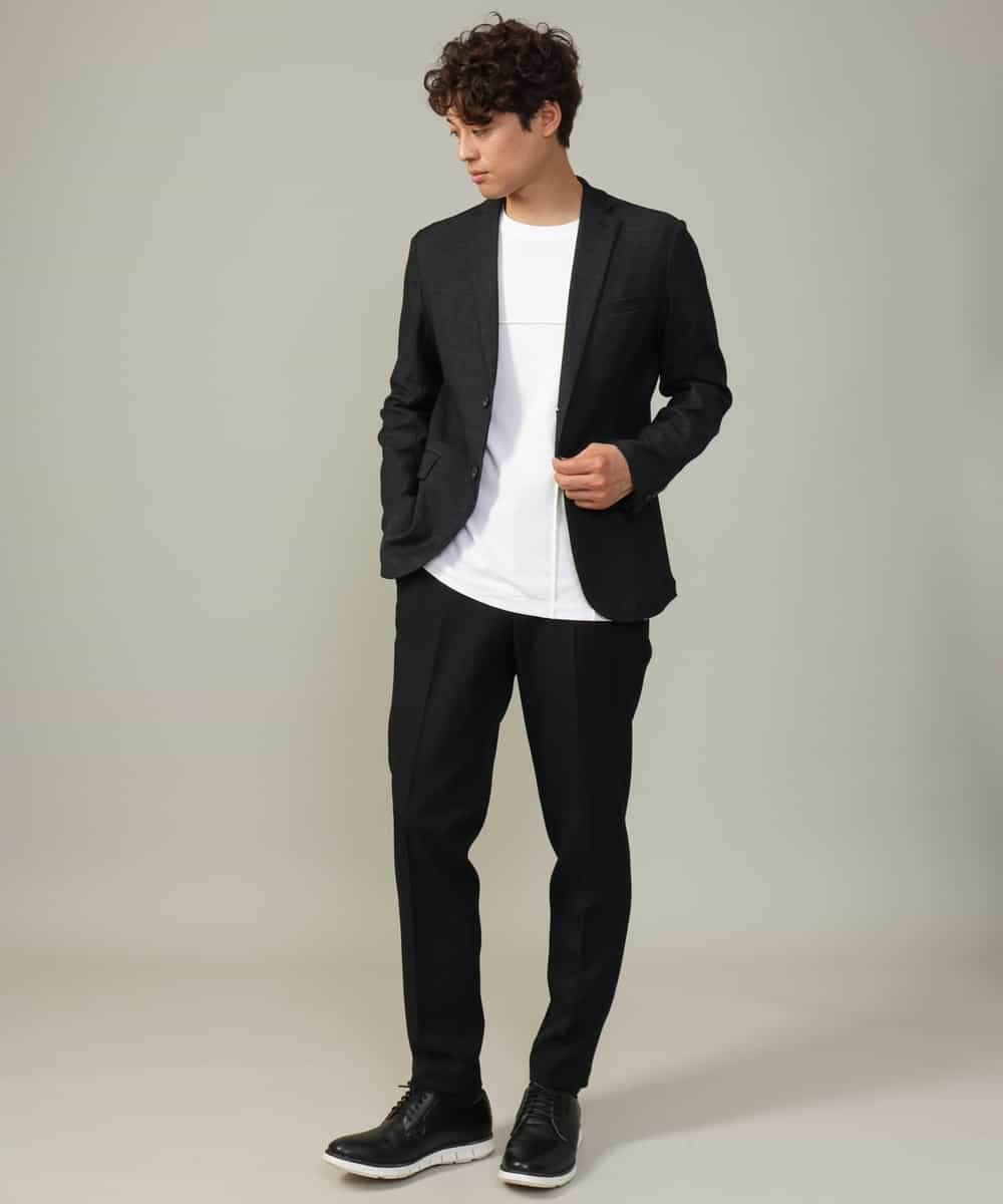 KHKJV53034 a.v.v MEN(アー・ヴェ・ヴェ) 【ジャケイン可】ピンタックセミワイドシルエット クルーネックTシャツ ライトグレー