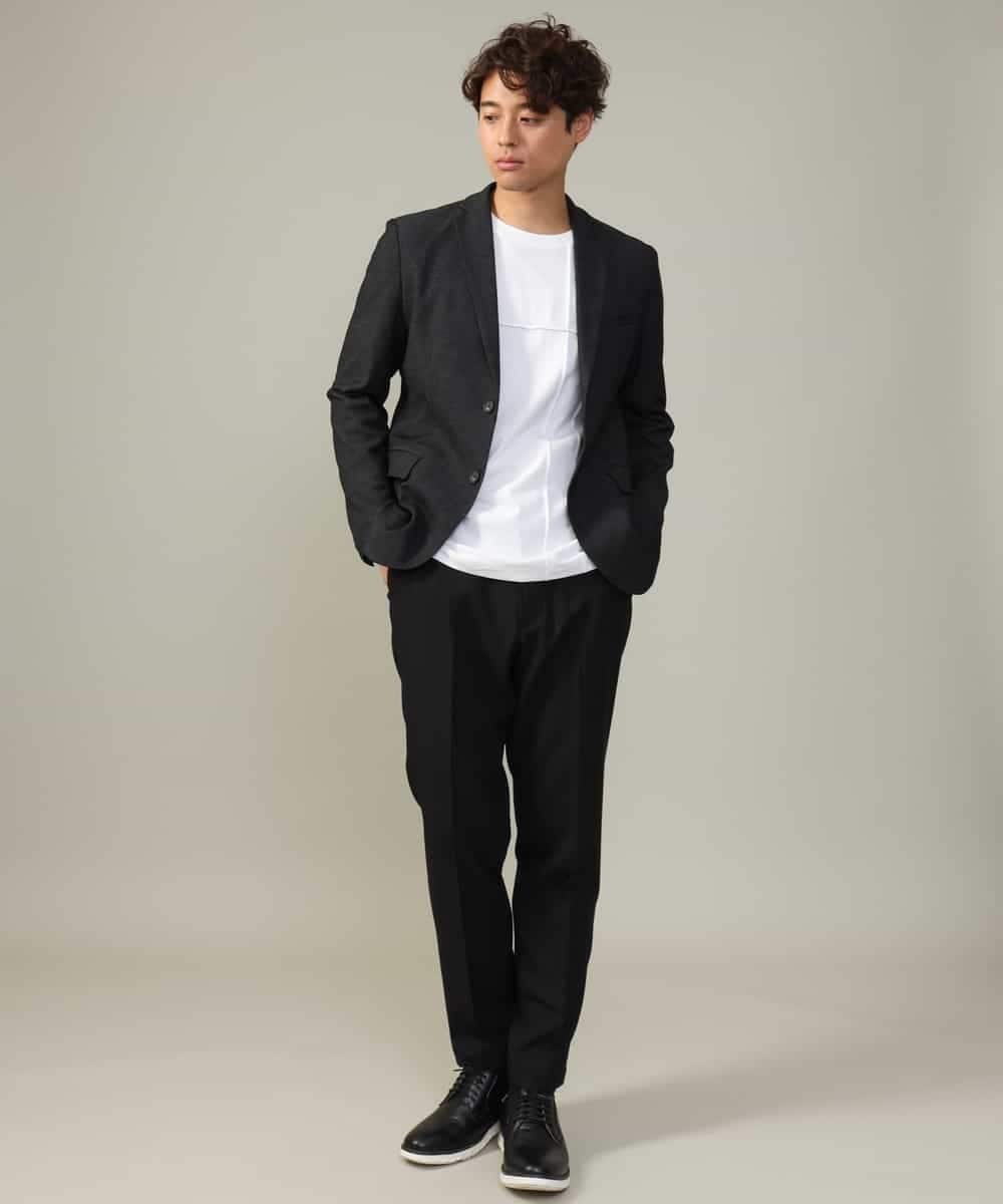 KHKJV53034 a.v.v MEN(アー・ヴェ・ヴェ) 【ジャケイン可】ピンタックセミワイドシルエット クルーネックTシャツ ライトグレー