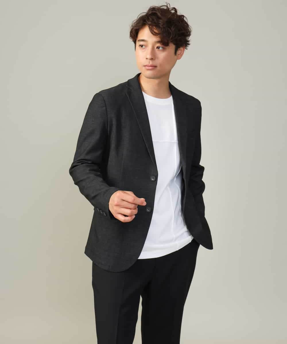 KHKJV53034 a.v.v MEN(アー・ヴェ・ヴェ) 【ジャケイン可】ピンタックセミワイドシルエット クルーネックTシャツ ライトグレー
